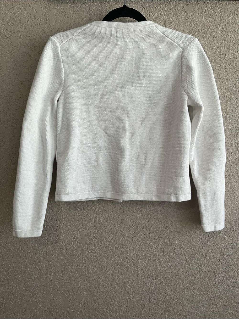 Quince 100% Organic Cotton Lady Jacket Sweater Ivory Medium Gold Buttons - Picture 4 of 12